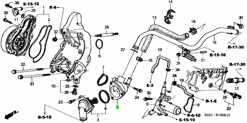 HONDA GENUINE THERMOSTAT CASE 19320-PNA-003 KSERIES EP3 DC5