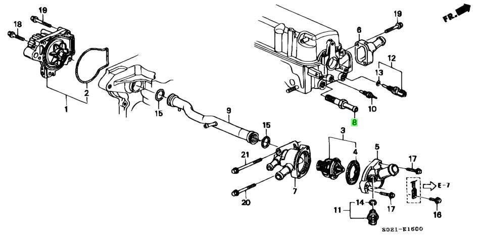 HONDA GENUINE JOINT TUBE COOLANT PIPE 19500-PE0-000