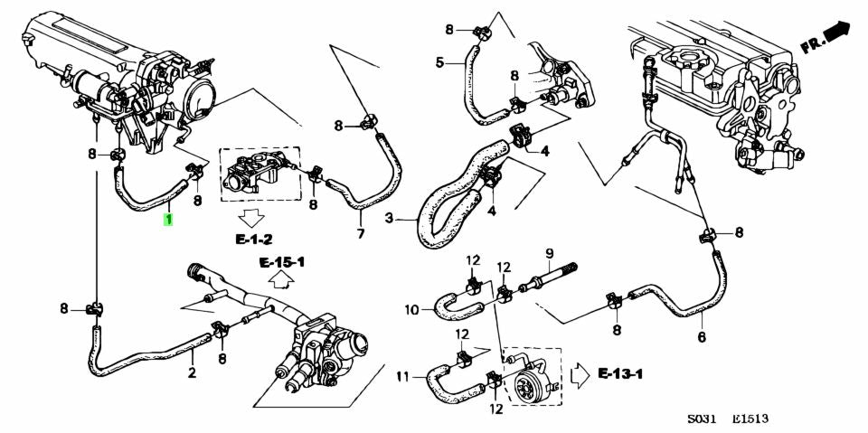 HONDA GENUINE IDLE VALVE HOSE - INLET 19506-P75-000 EK9 DC2 B-SERIES