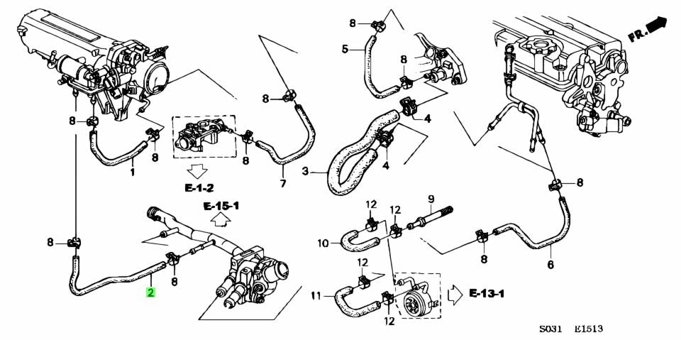 HONDA GENUINE IDLE VALVE HOSE - OUTLET 19507-P73-000 EK9 DC2 B-SERIES