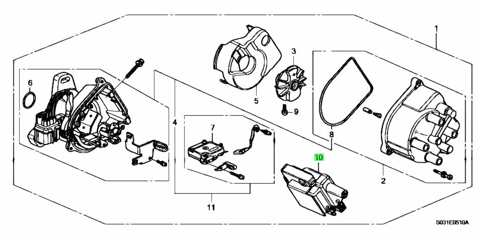 HONDA GENUINE IGNITION COIL 30510-P73-A02 EK9 DB8 DC2