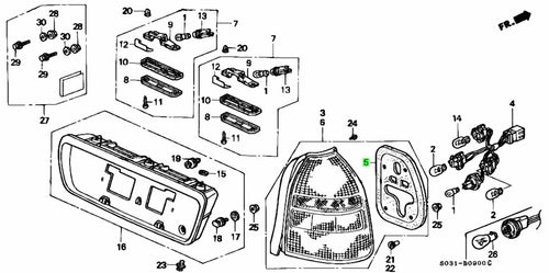 HONDA CIVIC TAIL LIGHT GENUINE GASKET 33503-S03-003 (PAIR)