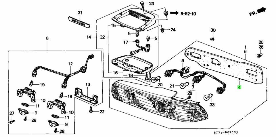 HONDA INTEGRA TAIL LIGHT GENUINE GASKET (PAIR) 33503-ST7-A01