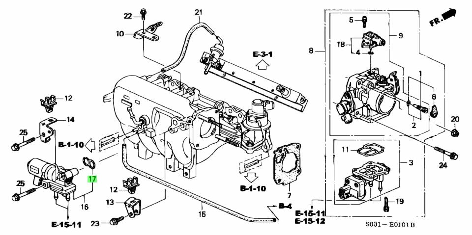 HONDA GENUINE  IDLE VALVE GASKET 36455-PT3-A01 EG6 EK4 EK9 DC2 DB8