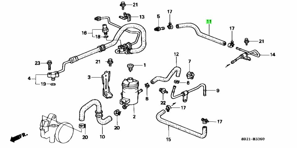 HONDA GENUINE POWER STEERING RETURN HOSE EK9 53732-S04-950