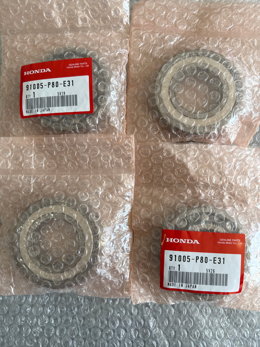 HONDA GENUINE DIFFERENTIAL BEARINGS (PAIR) 91005-P80-E31 BSERIES EK9 DC2 DB8