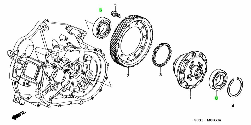 HONDA GENUINE DIFFERENTIAL BEARING 91005-PPS-003 KSERIES (PAIR) EP3 DC5 FD2 FN2 CL9 CU2