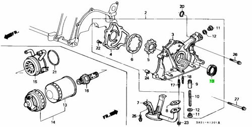 HONDA GENUINE CRANKSHAFT SEAL - OIL PUMP SIDE 91212-PR3-003 BSERIES