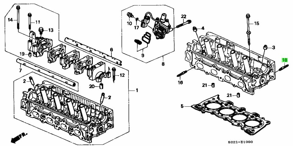 HONDA GENUINE BOLT STUD 92900-080-251B 8X25