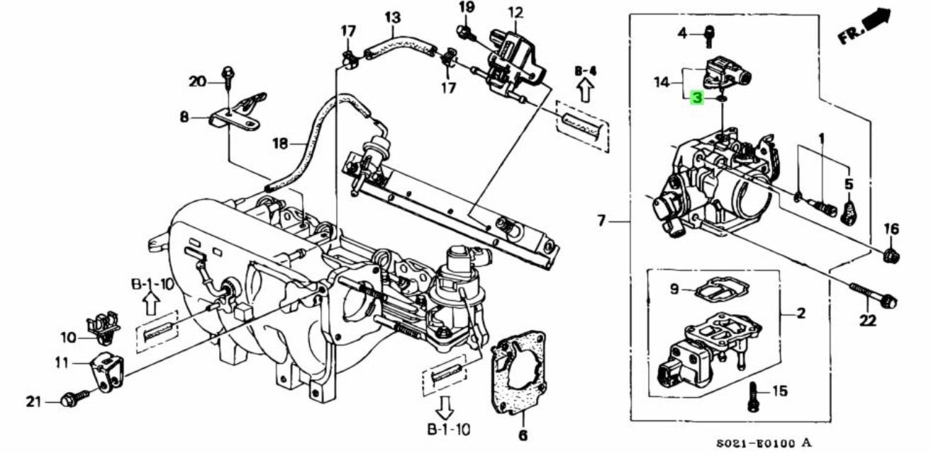 HONDA GENUINE MAP SENSOR O-RING 16075-P07-000