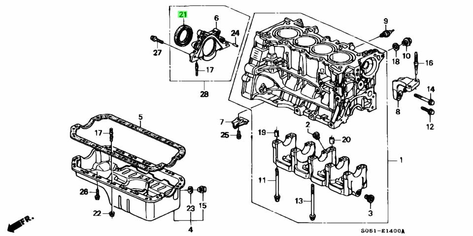 HONDA GENUINE CRANKSHAFT SEAL GEARBOX SIDE (80X100X10) - 91214-PLE-003 BSERIES EK9 EK4 EG6 DC2 DB8
