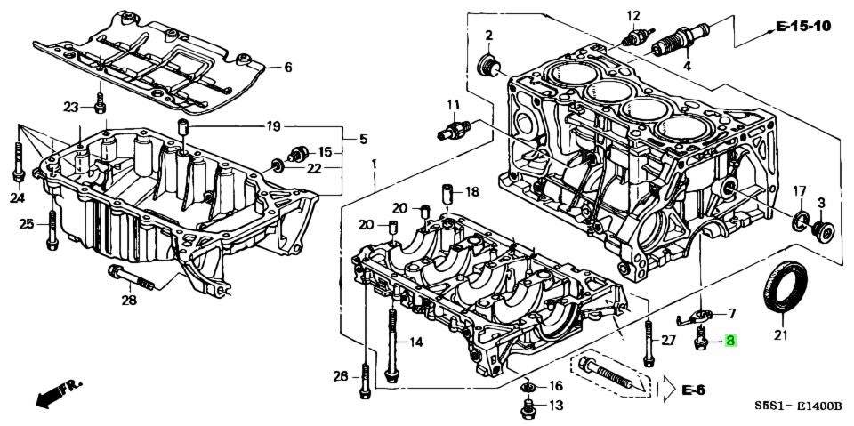 HONDA GENUINE OIL JET BOLT 15290-PRA-000 (x4) KSERIES EP3 FN2 DC5 FD2