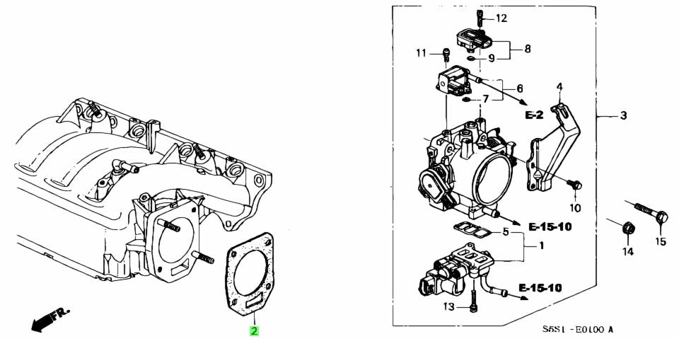 HONDA GENUINE THROTTLE BODY GASKET 16176-PRB-A01 KSERIES EP3 DC5