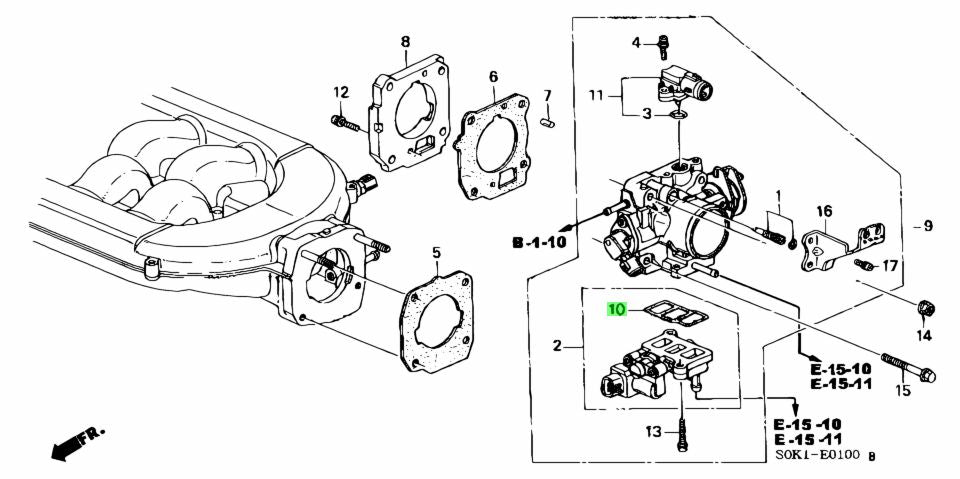 HONDA GENUINE IDLE VALVE GASKET 16456-P8A-A01 KSERIES DC5 EP3