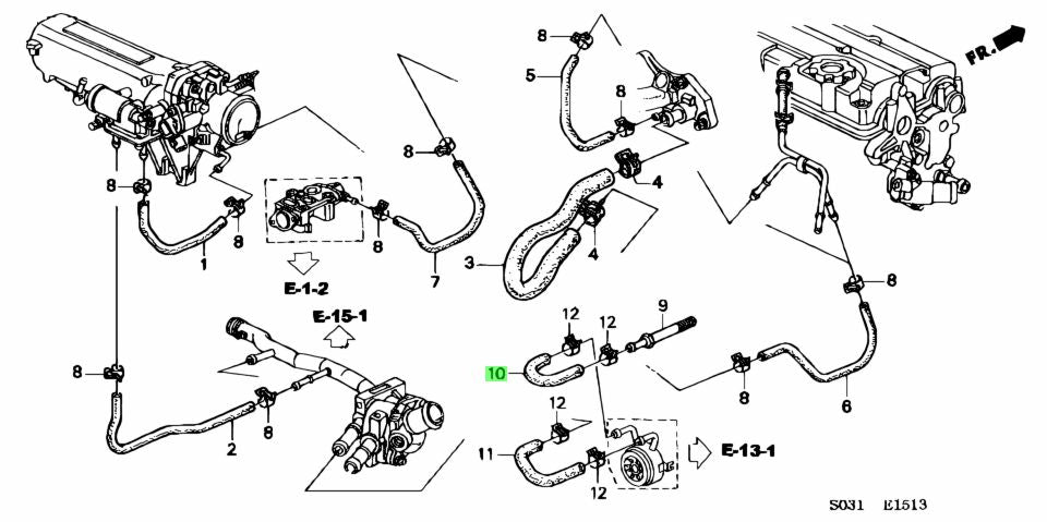 HONDA GENUINE OIL COOLER HOSES (SET) 19423-PR3-000 19422-PR3-000 BSERIES EK4 EK9 DC2 DB8