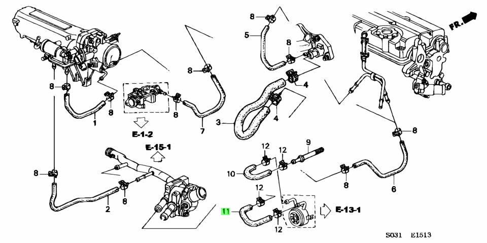 HONDA GENUINE OIL COOLER HOSES (SET) 19423-PR3-000 19422-PR3-000 BSERIES EK4 EK9 DC2 DB8